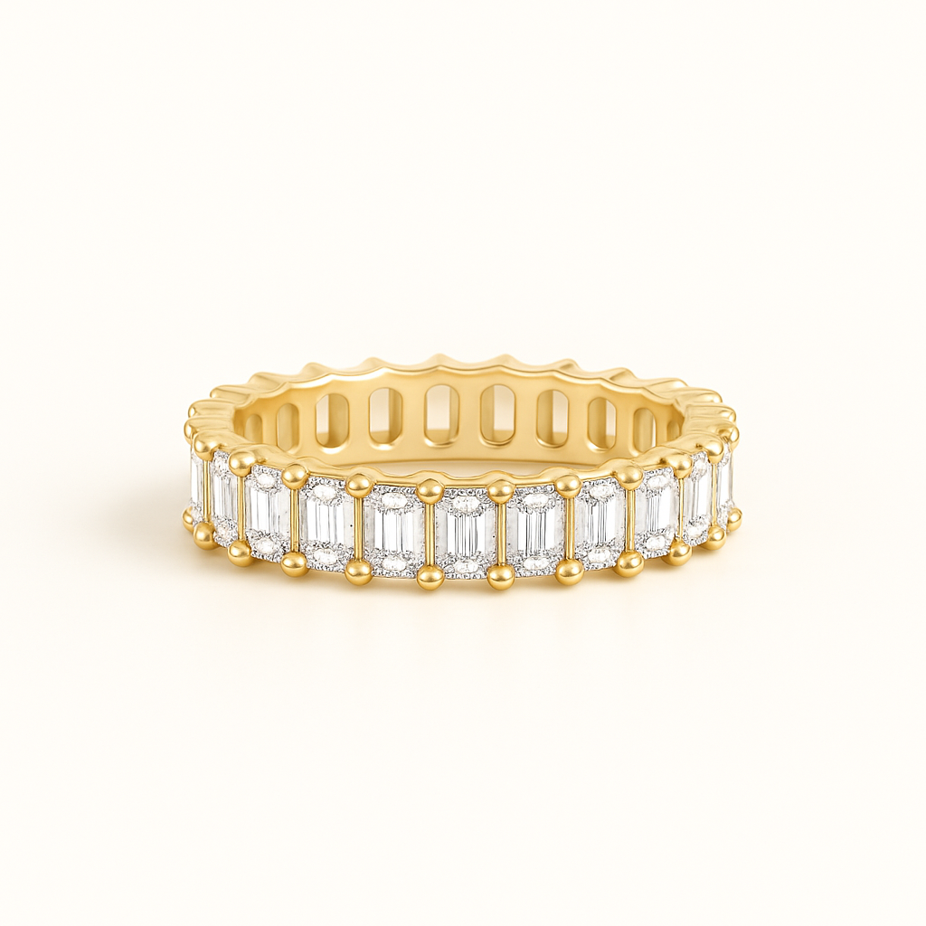 Emerald Diamond Full Eternity Ring Chloe's Jewellers
