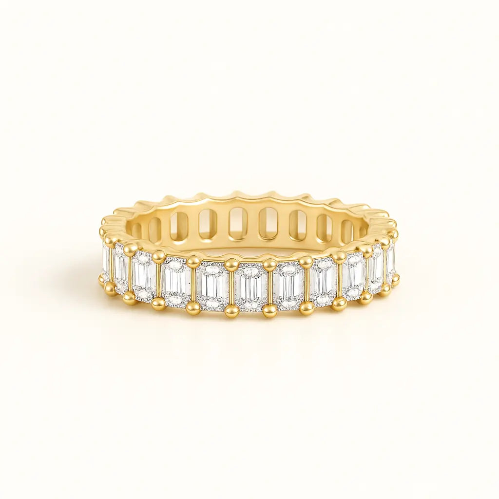 Emerald Diamond Full Eternity Ring Chloe's Jewellers