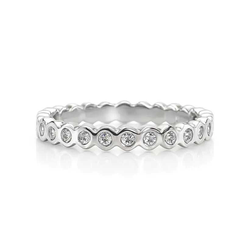 Hexagonal Platnium Full Eternity Ring Chloe's Jewellers