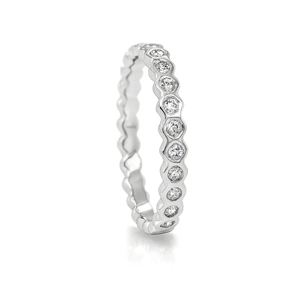 Hexagonal Platnium Full Eternity Ring Chloe's Jewellers