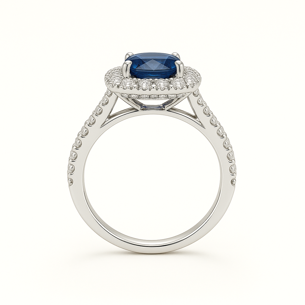 Jasmine Double Halo Sapphire Ring