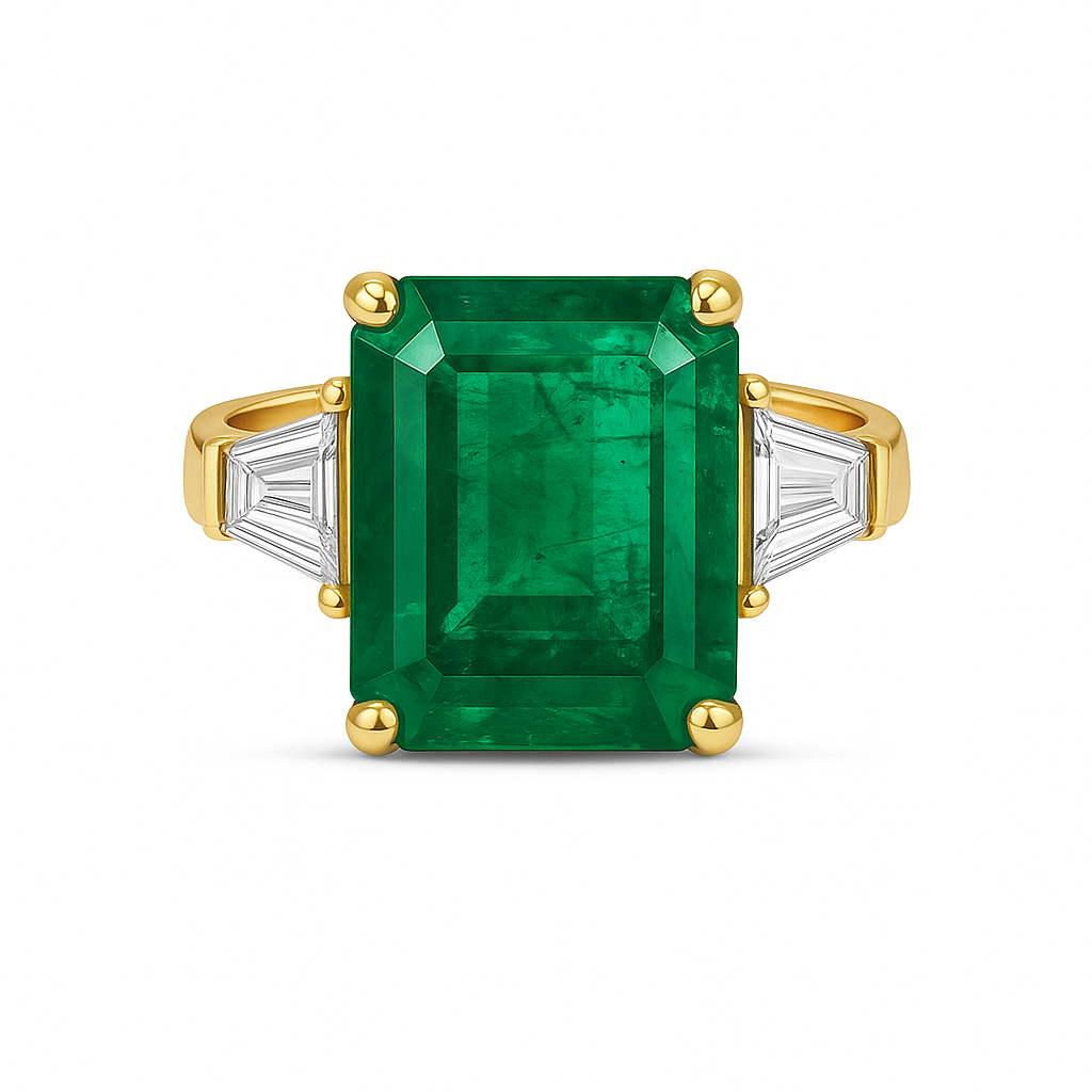 Leilani Green Emerald & Diamond Ring Chloe's Jewellers