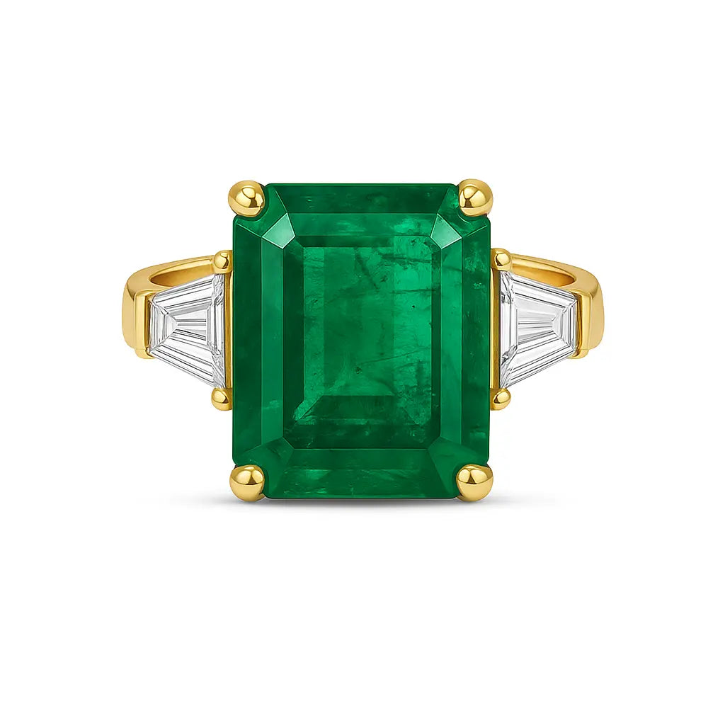 Leilani Green Emerald & Diamond Ring Chloe's Jewellers