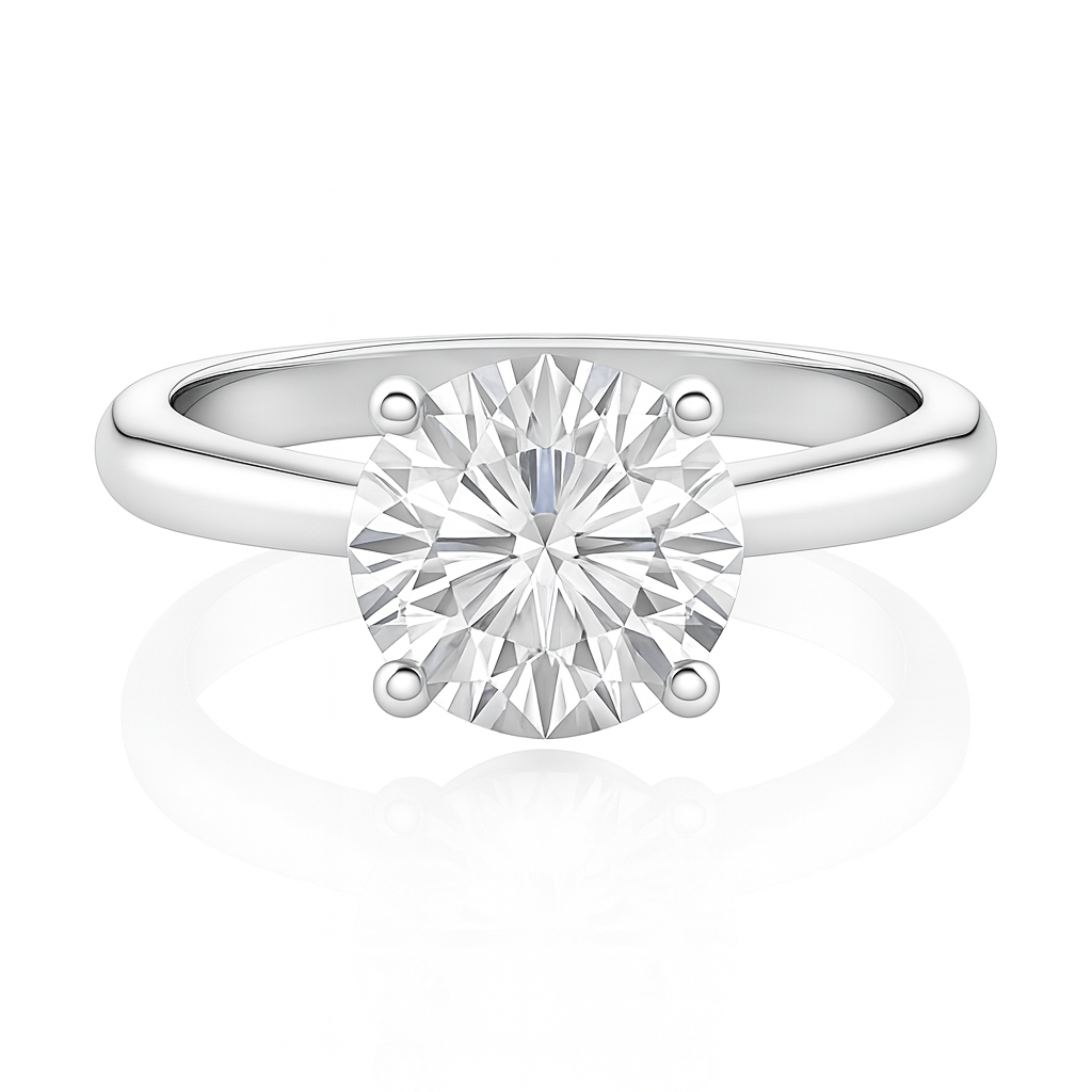 Lily Solitaire Round Diamond Engagement Ring – 2.29ct Platinum GIA