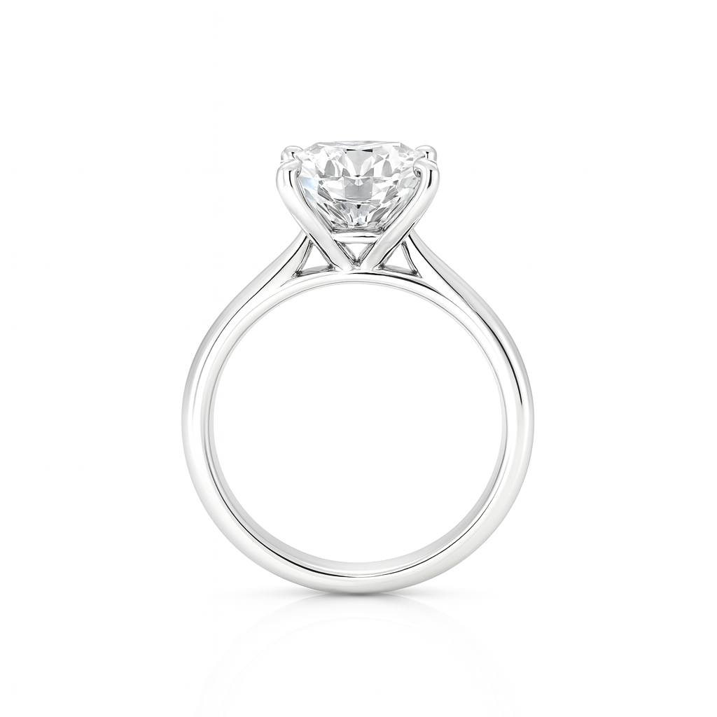 Lily Solitaire Round Diamond Engagement Ring – 2.29ct Platinum GIA