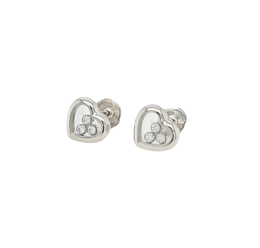 Pre-Owned | Chopard Happy Diamonds Icons Heart Shape Stud Earrings Chloe's Jewellers