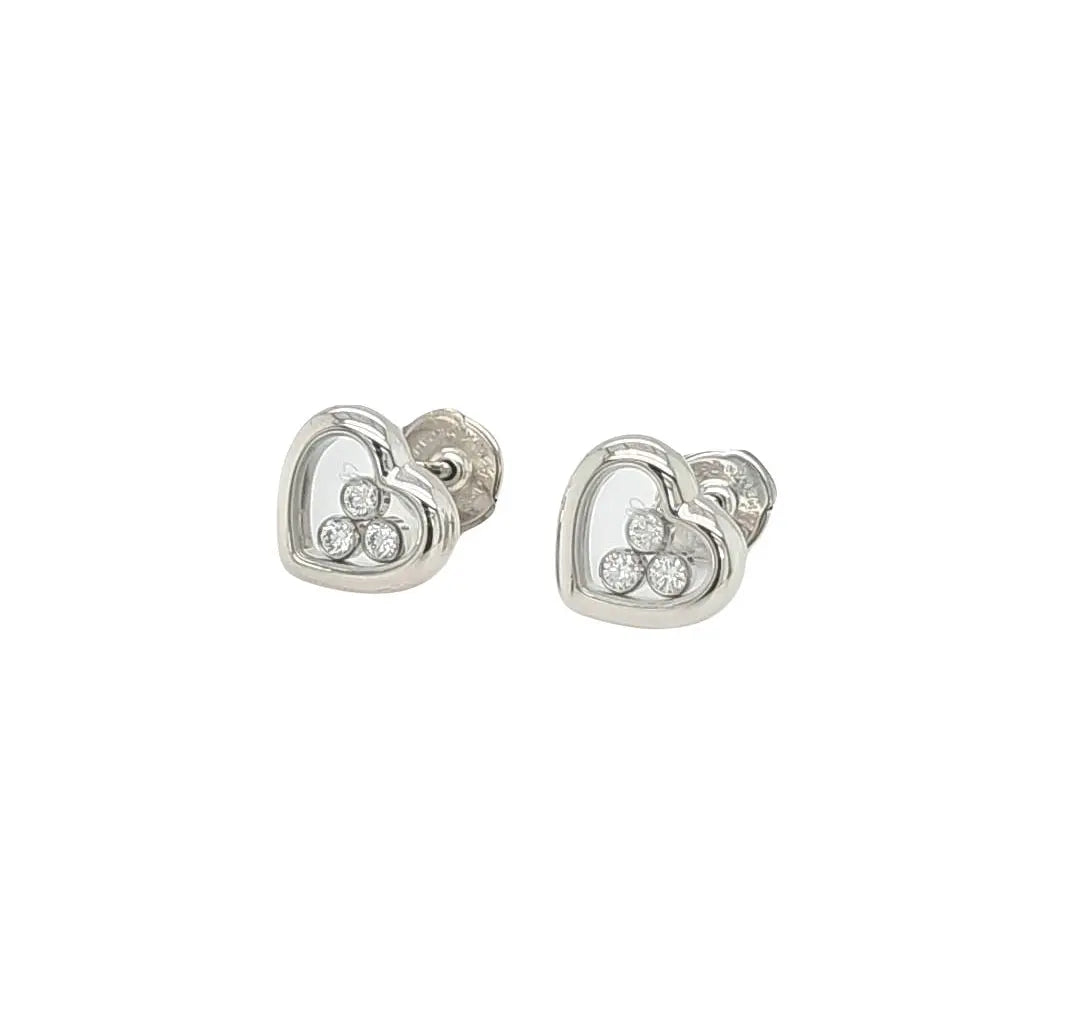 Pre-Owned | Chopard Happy Diamonds Icons Heart Shape Stud Earrings Chloe's Jewellers