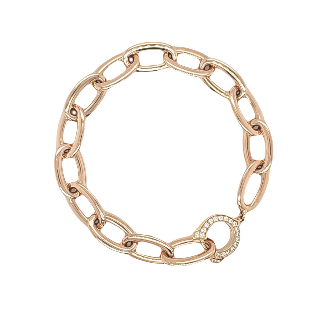 Pre-Owned Cartier Vintage C De Cartier Rose Gold Open Link Bracelet