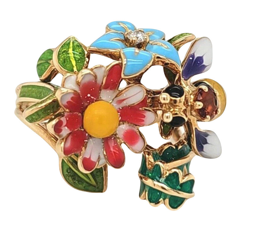 Pre-Owned Dior 'Diorette' Ring | 18K Yellow Gold | Size 53 Chloe's Jewellers