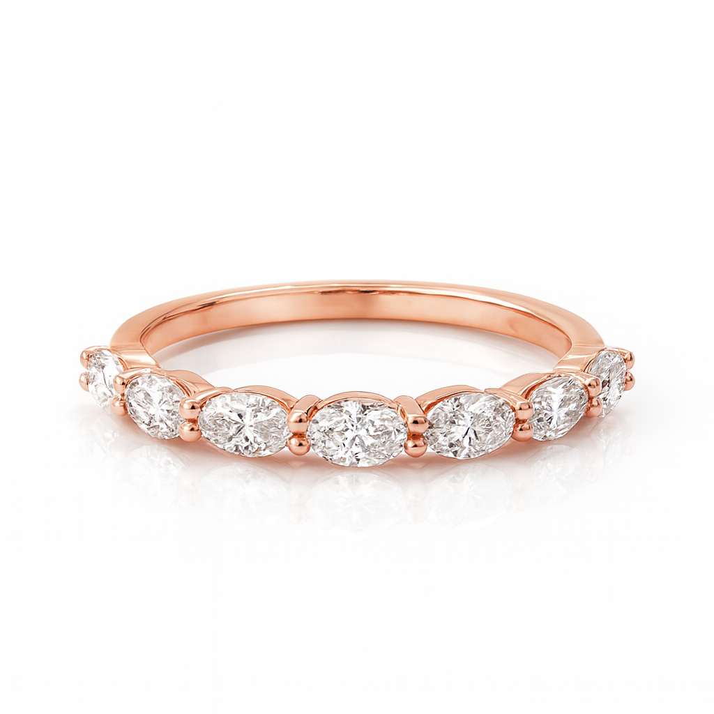 Marquise Diamond Sideways Half Eternity Ring