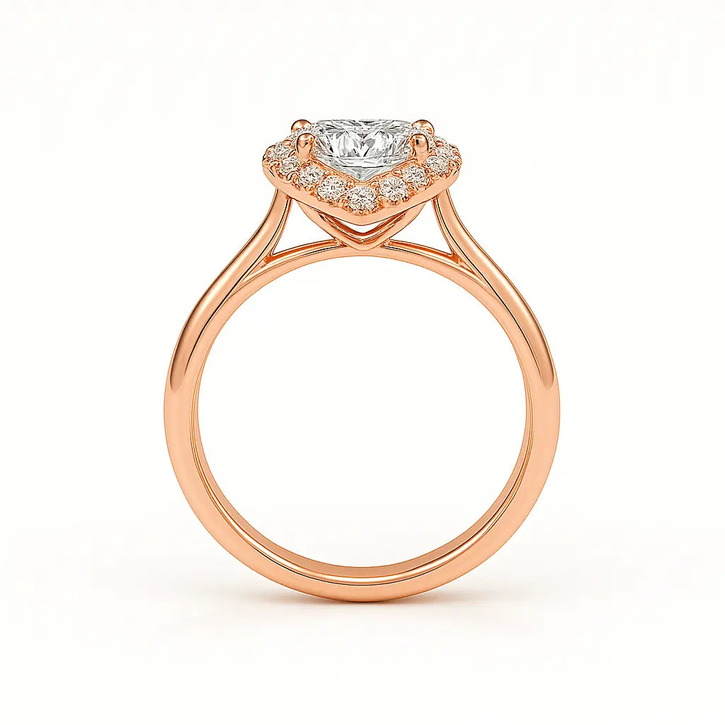 Poppy Heart Halo Diamond Ring – 18K Gold or Platinum Chloe's Jewellers