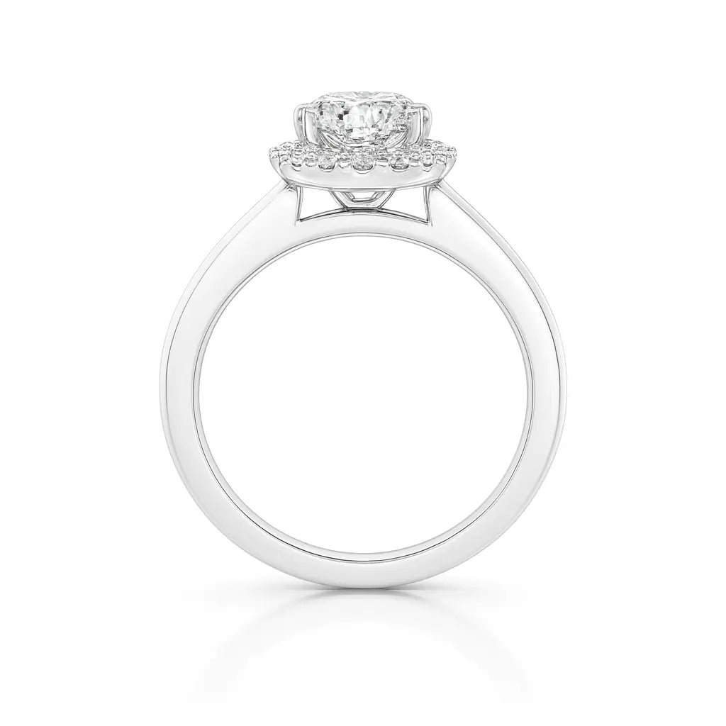 Poppy Round Halo Diamond Engagement Ring – 18K Gold or Platinum Chloe's Jewellers