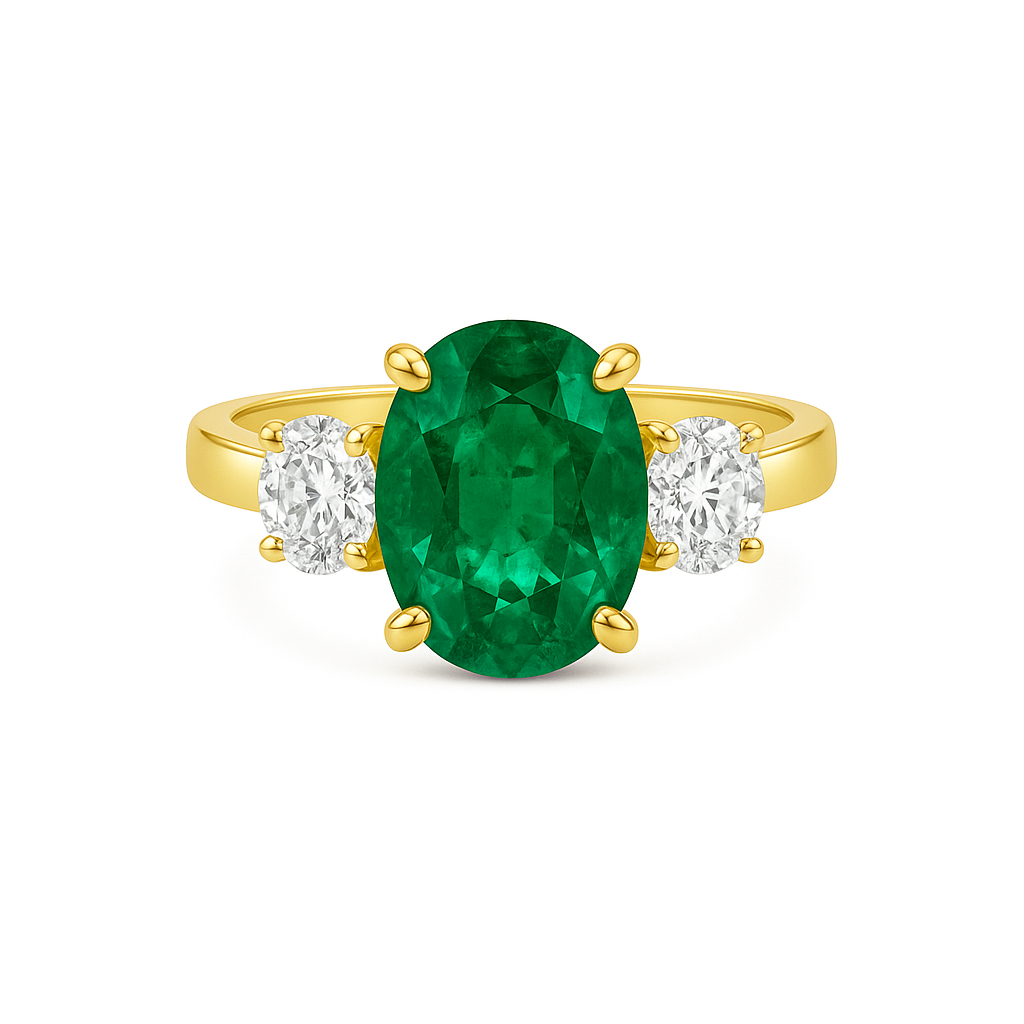 Primrose Green Emerald & Diamond Ring Chloe's Jewellers