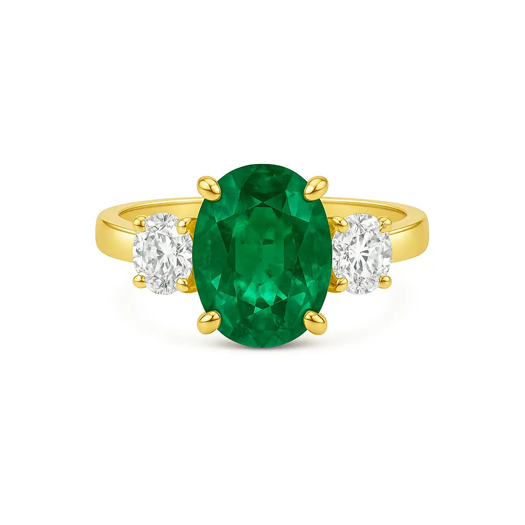 Primrose Green Emerald & Diamond Ring Chloe's Jewellers