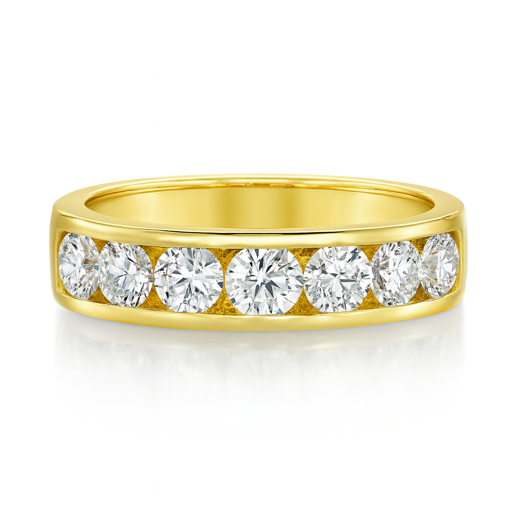 Round Diamond Channel Eternity Ring 18k Gold Chloe's Jewellers