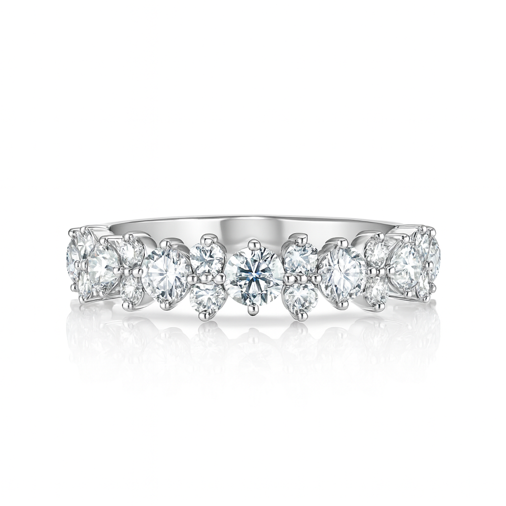 Round Diamonds Half Eternity Ring