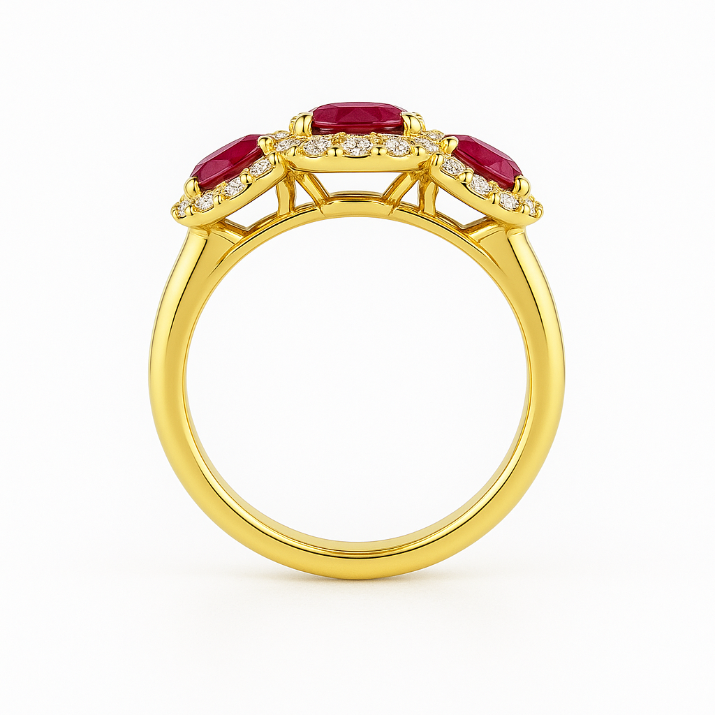 Ruby Halo Trilogy & Diamond Ring