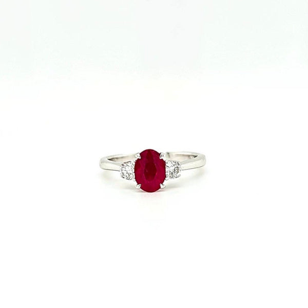 1.76ct Ruby and Diamond Trilogy Ring