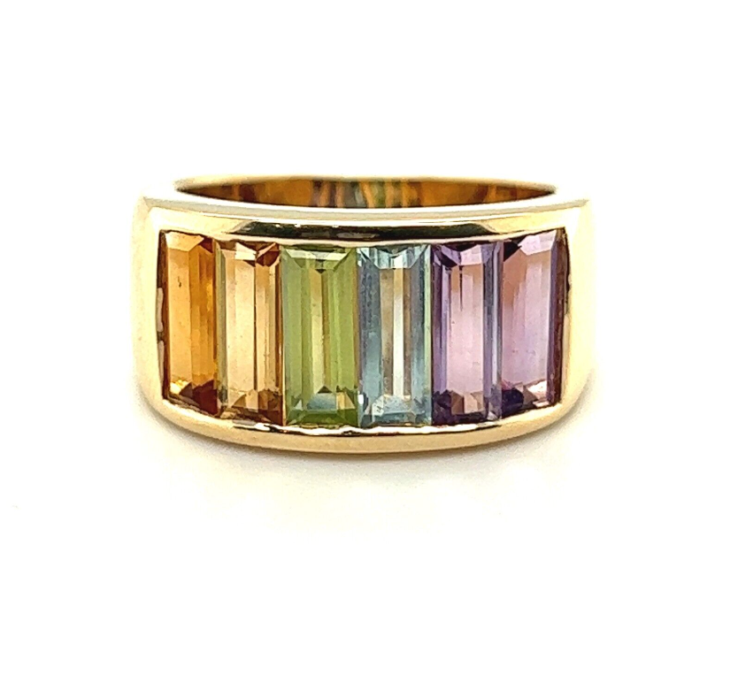 Pre-Owned | 18ct Yellow Gold Multi Gemstone Ring Chloe's Jewellers