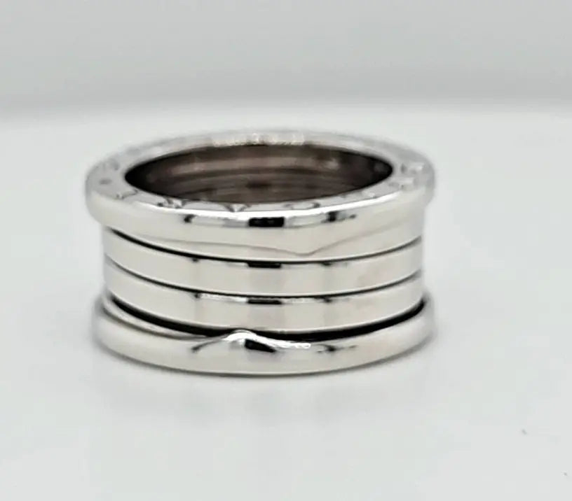 Bvlgari B.zero1 Four-Band Ring | 18K White Gold | Size 52 Chloe's Jewellers