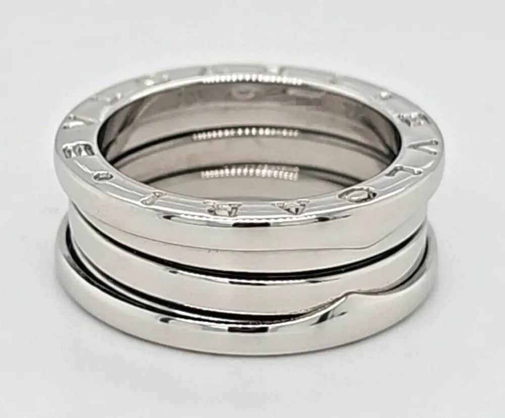 Bvlgari B.zero1 Three-Band Ring | 18K White Gold | Size 53 Chloe's Jewellers