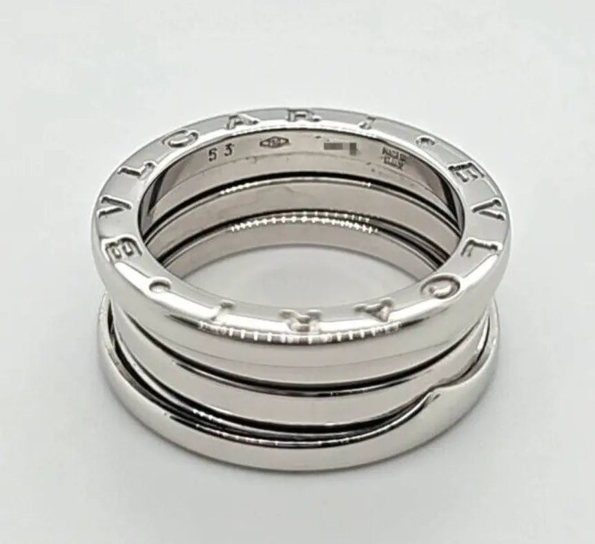 Bvlgari B.zero1 Three-Band Ring | 18K White Gold | Size 53 Chloe's Jewellers