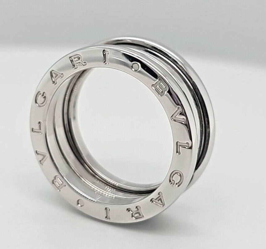 Bvlgari B.zero1 Three-Band Ring | 18K White Gold | Size 53 Chloe's Jewellers