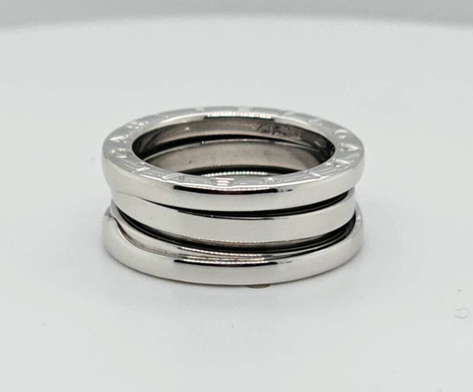 Bvlgari B.zero1 Three-Band Ring | 18K White Gold | Size 48