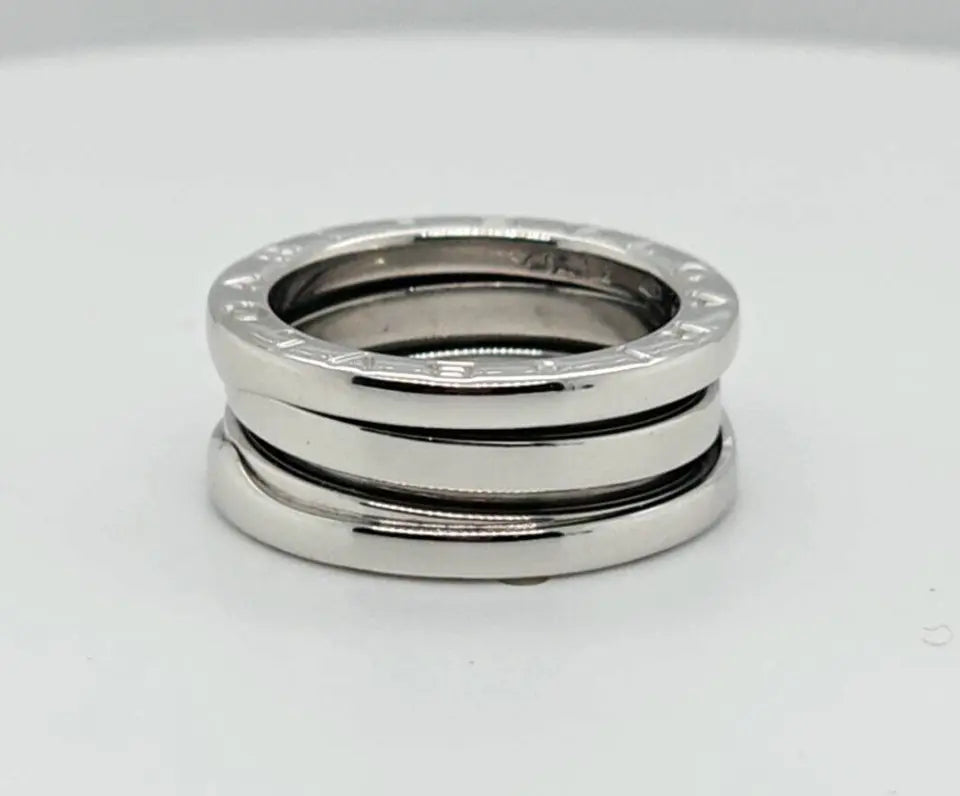 Bvlgari B.zero1 Three-Band Ring | 18K White Gold | Size 48 Chloe's Jewellers