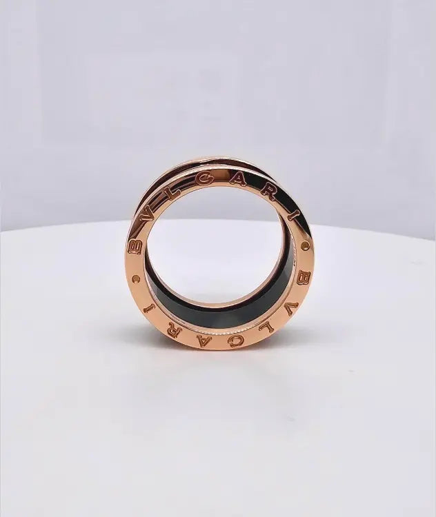 Bvlgari B.zero1 Five-Band Ring | Rose Gold & Ceramic | Size 60 Chloe's Jewellers