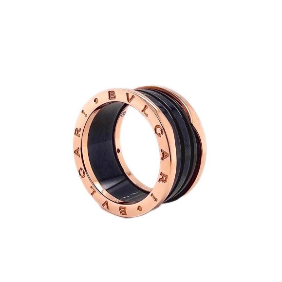 Bvlgari B.zero1 Five-Band Ring | Rose Gold & Ceramic | Size 60 Chloe's Jewellers