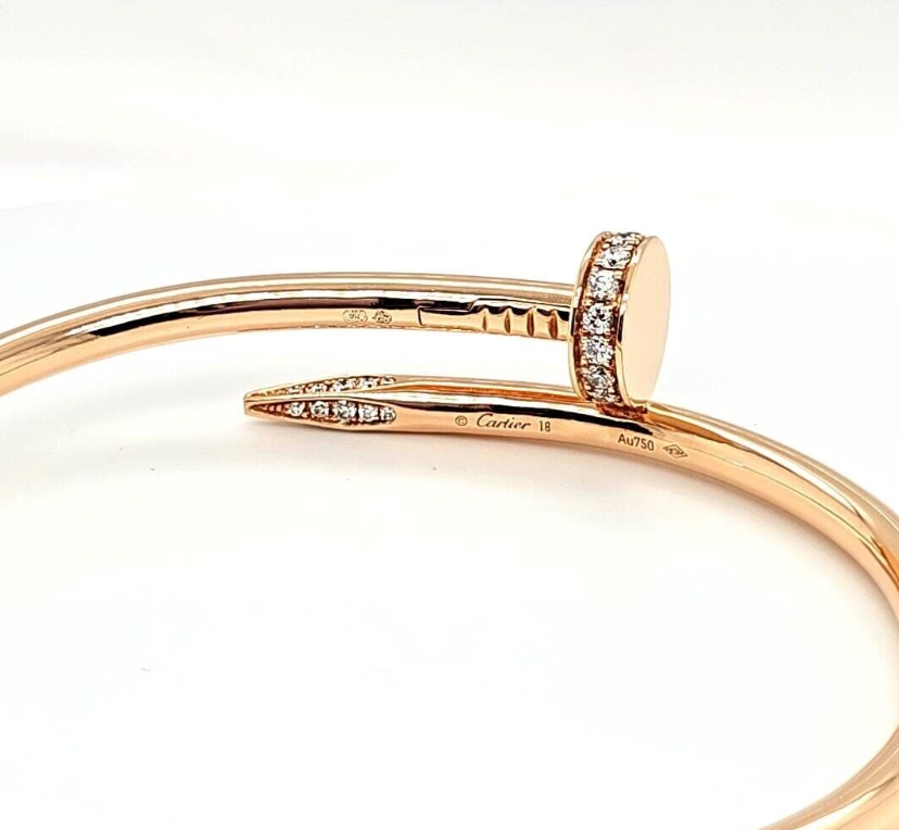 Pre-Owned | Cartier 18k Rose Gold Juste Un Clou Diamond Bracelet Chloe's Jewellers