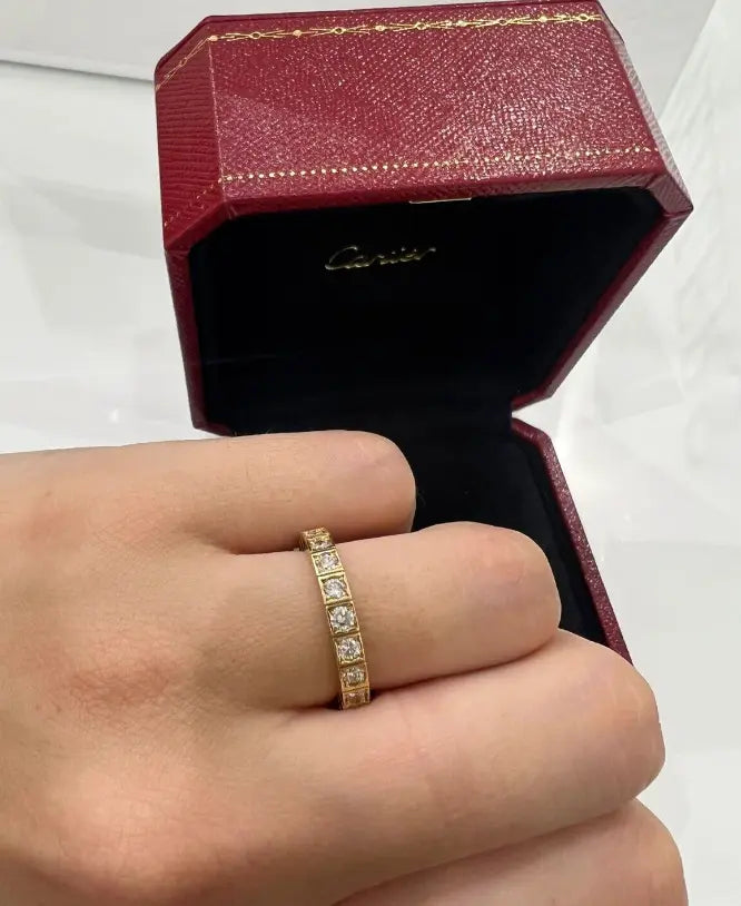 Pre-Owned Cartier 18ct Yellow Gold Lanieres Ring – Round-Cut Diamonds Chloe's Jewellers