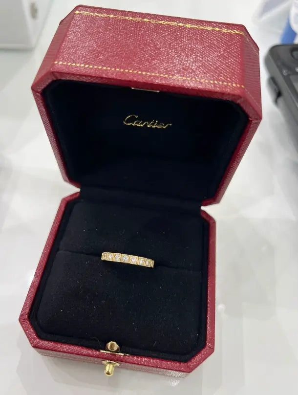 Pre-Owned Cartier 18ct Yellow Gold Lanieres Ring – Round-Cut Diamonds Chloe's Jewellers
