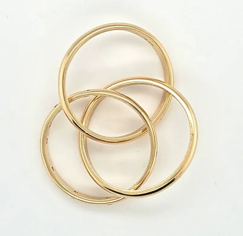 Theo Fennell Triple Band Ring | 18K Yellow Gold & Diamonds | Size Q Chloe's Jewellers