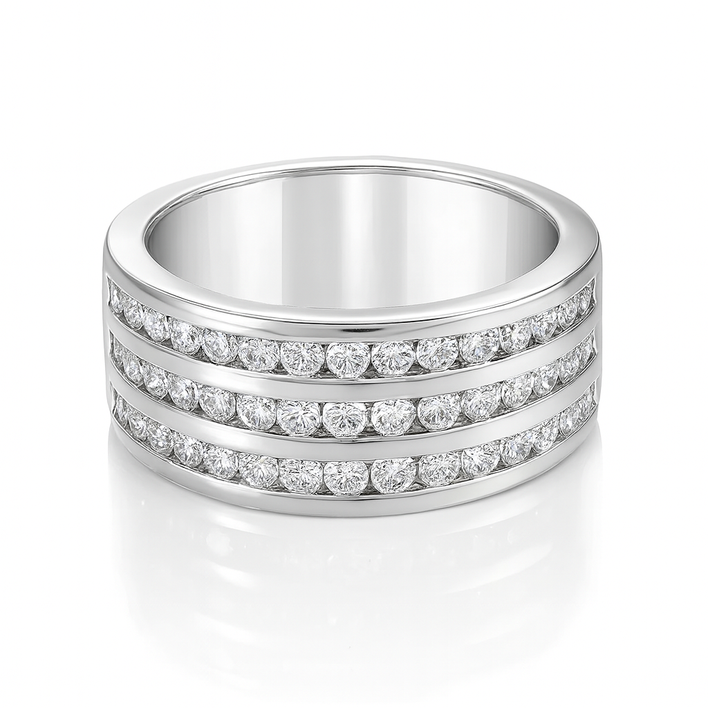 Three Row Half Eternity Ring