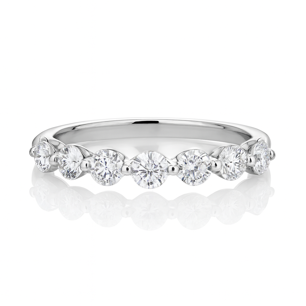 White Gold and Diamond Half Eternity Ring Chloe's Jewellers