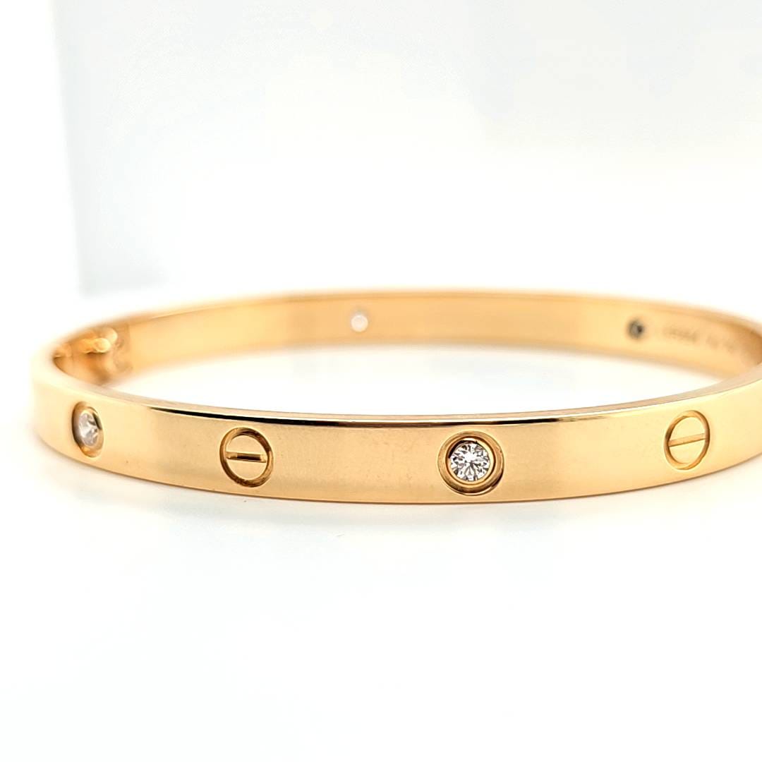 Pre-Owned Cartier Love Bracelet with 4 Round-Cut Diamonds