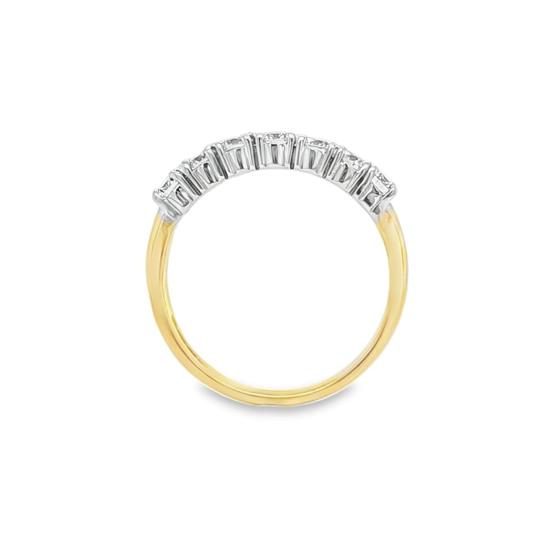 Two Tone Half Eternity Ring