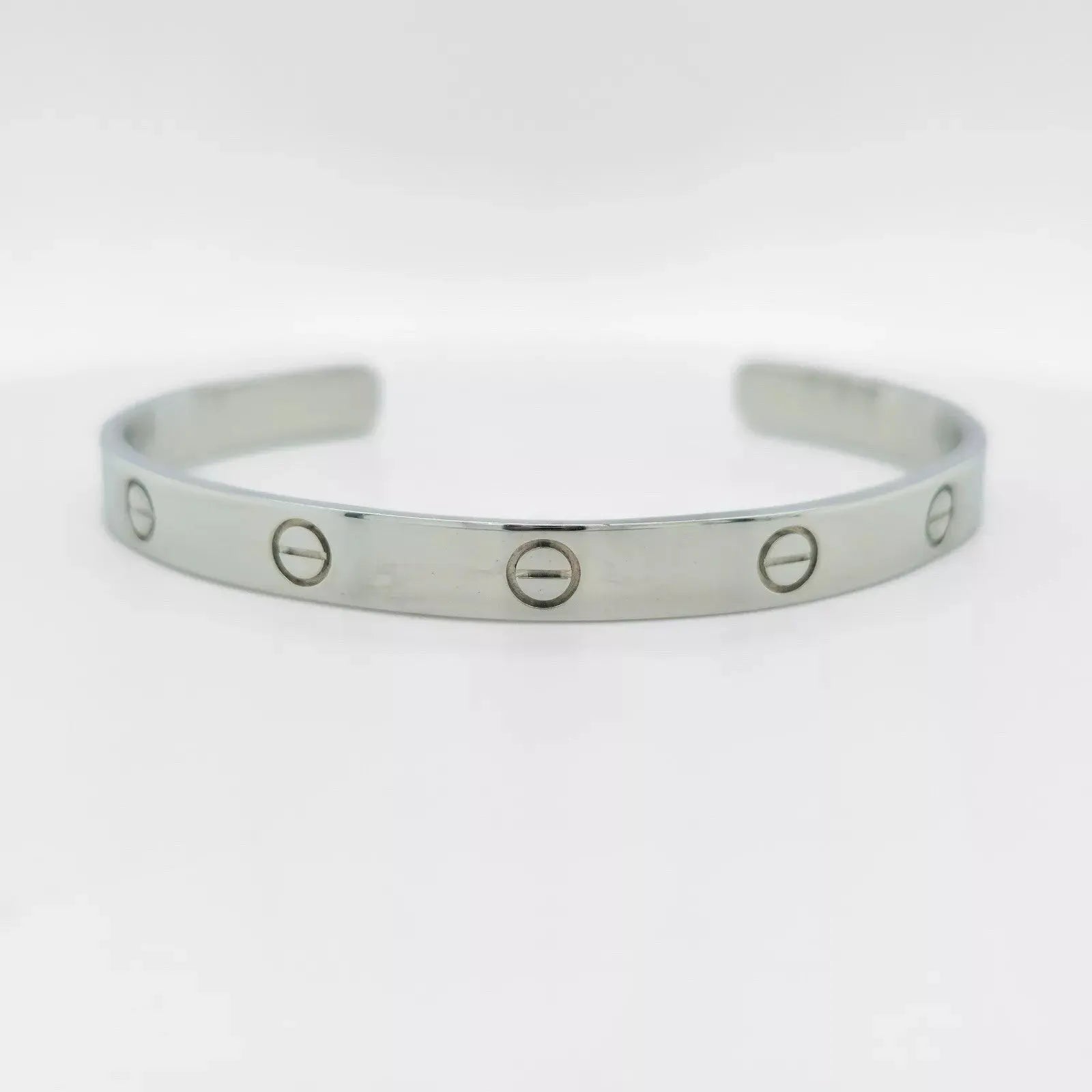 Cartier 18ct White Gold Love Bracelet, Open Bangle, Size 19 Chloe's Jewellers
