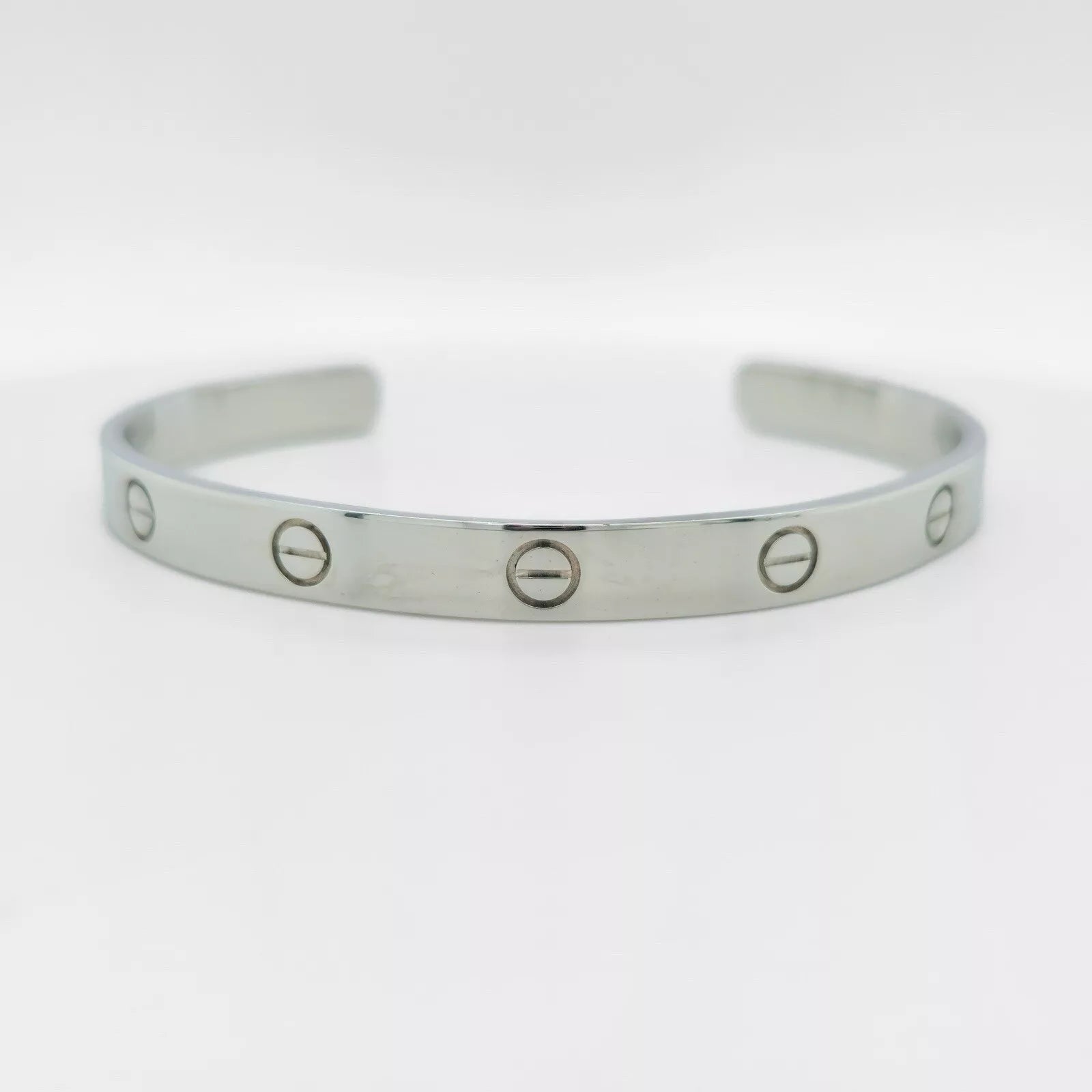Cartier 18ct White Gold Love Bracelet, Open Bangle, Size 19 Chloe's Jewellers