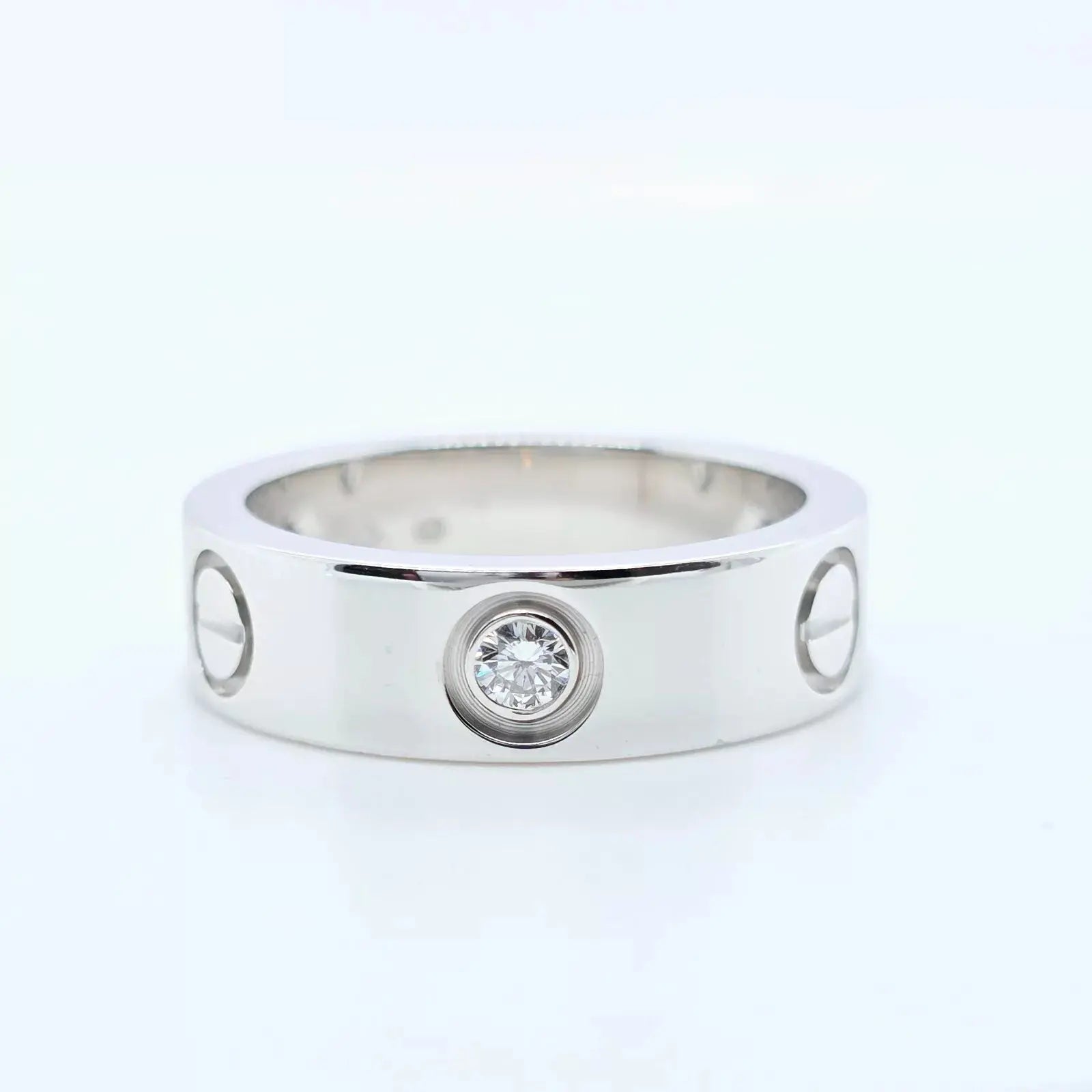 Cartier Love Ring, Classic model, 3 Diamonds, 18ct White Gold, Size 51 Chloe's Jewellers