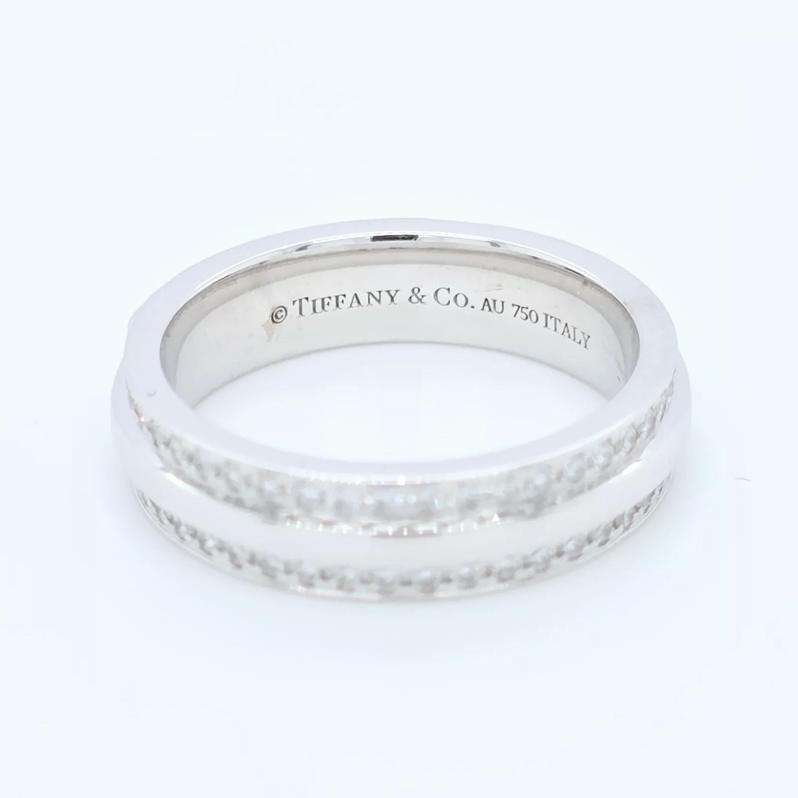 Tiffany & Co. Tiffany T Narrow Pave Diamond Ring, 4.5mm,18ct White Gold, Size I