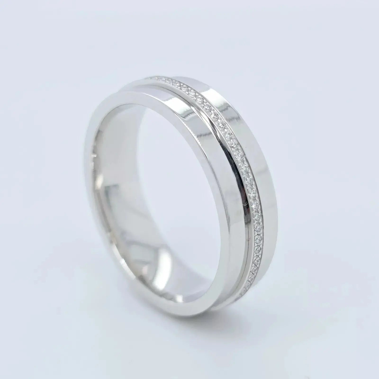 Tiffany & Co. Tiffany T, Wide Diamond Ring, 18ct White Gold, 5.5mm, Size N 1/2 Chloe's Jewellers