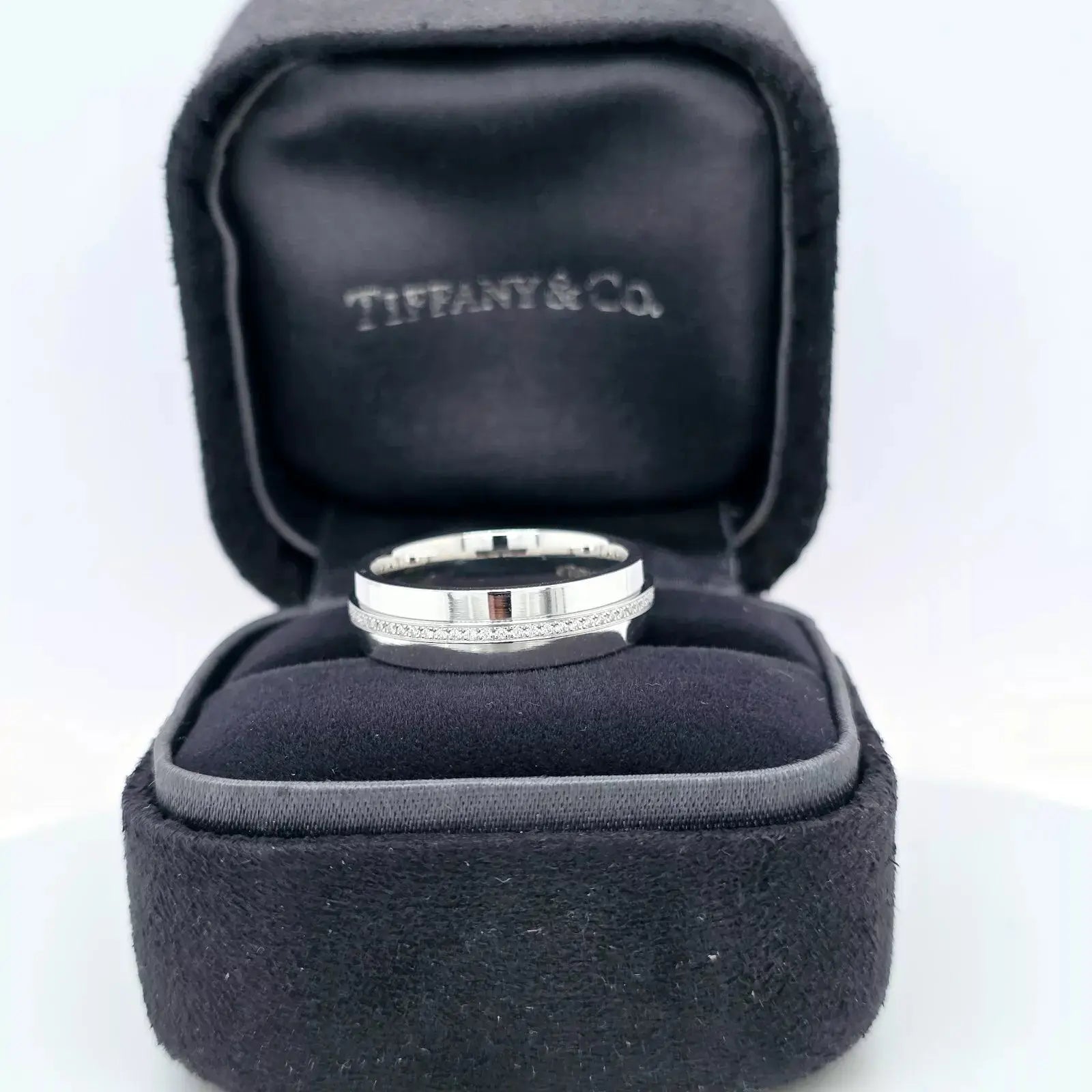 Tiffany & Co. Tiffany T, Wide Diamond Ring, 18ct White Gold, 5.5mm, Size N 1/2 Chloe's Jewellers