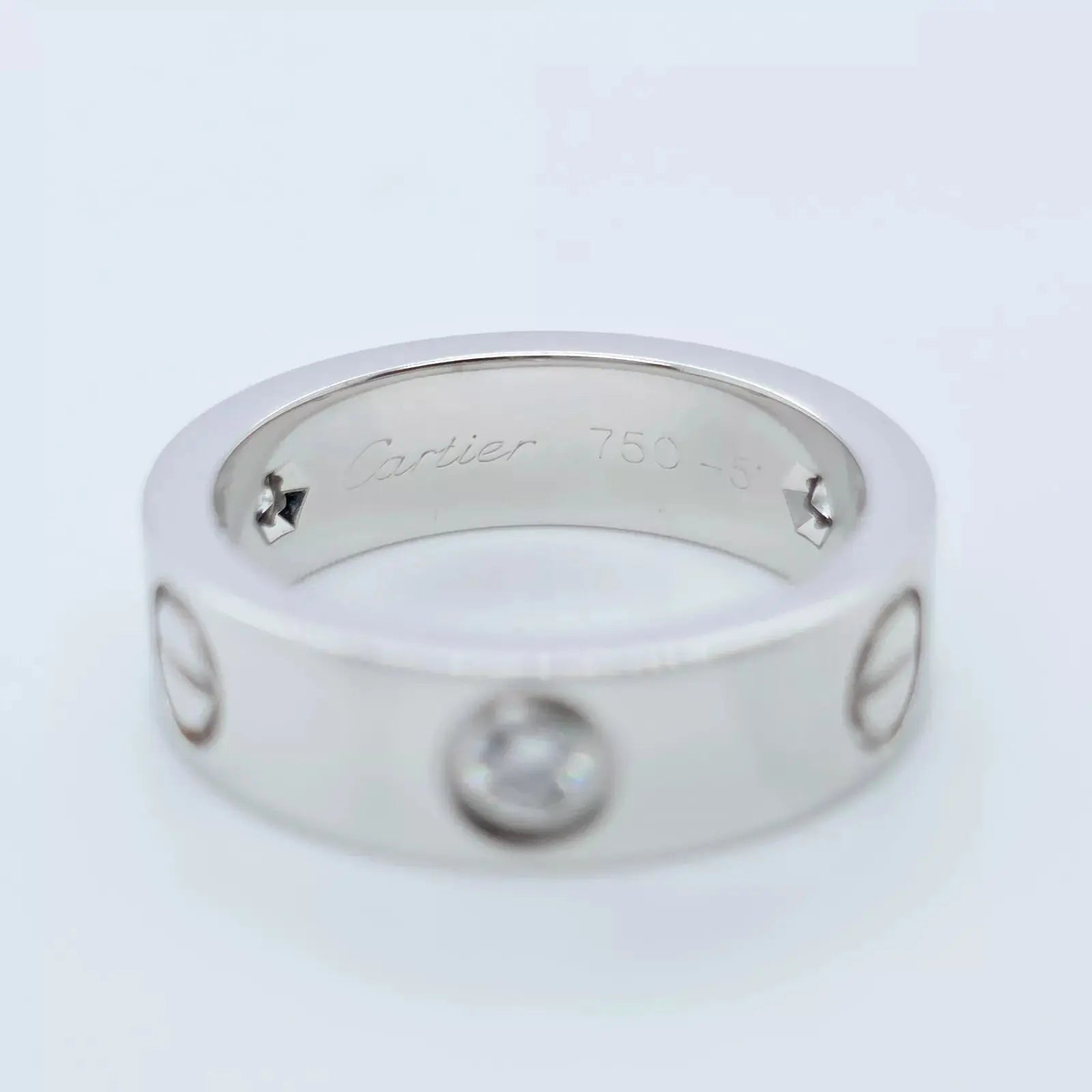 Cartier Love Ring, Classic model, 3 Diamonds, 18ct White Gold, Size 51 Chloe's Jewellers