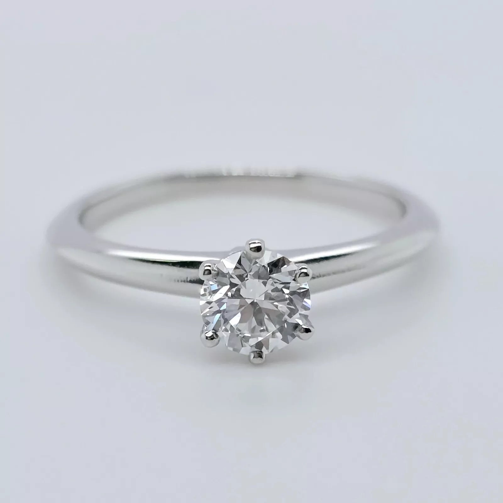 Tiffany & Co. Diamond Engagement Ring, 0.46ct Round Cut Diamond, GIA, Platinum Chloe's Jewellers
