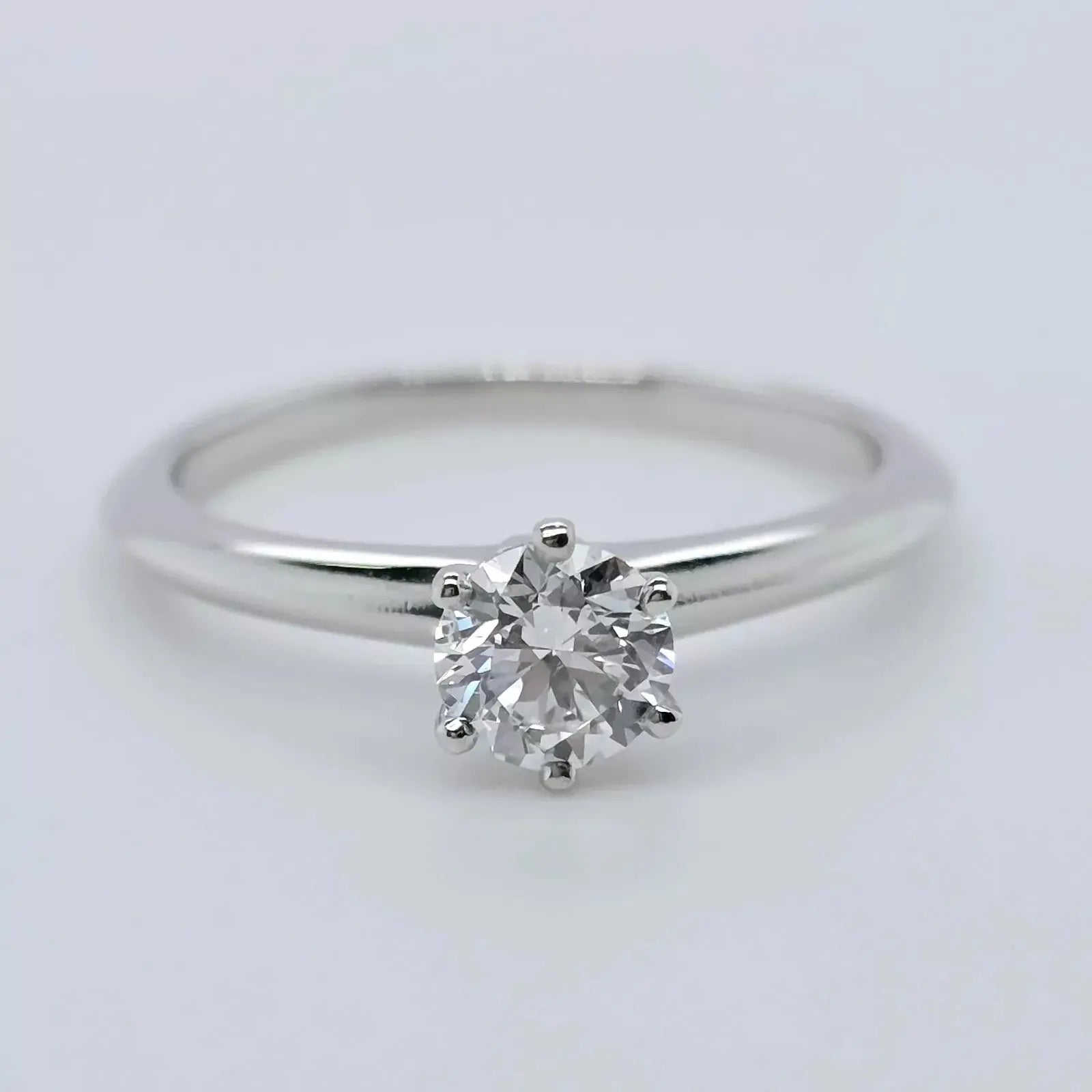 Tiffany & Co. Diamond Engagement Ring, 0.46ct Round Cut Diamond, GIA, Platinum Chloe's Jewellers