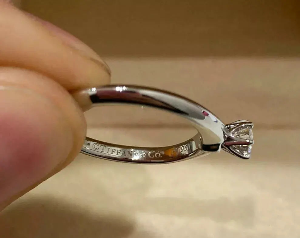 Tiffany & Co Diamond Engagement Ring, Platinum with 0.19ct Round Cut Diamond Chloe's Jewellers