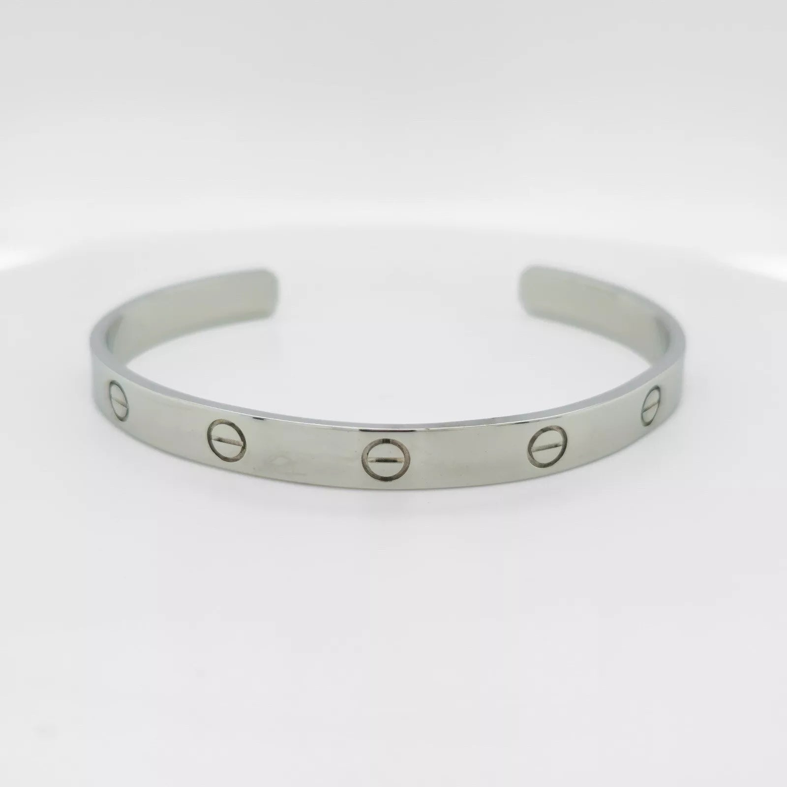 Cartier 18ct White Gold Love Bracelet, Open Bangle, Size 19